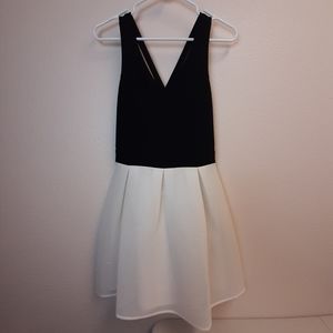 Express Party Flare V Neck Strappy Tank Dress